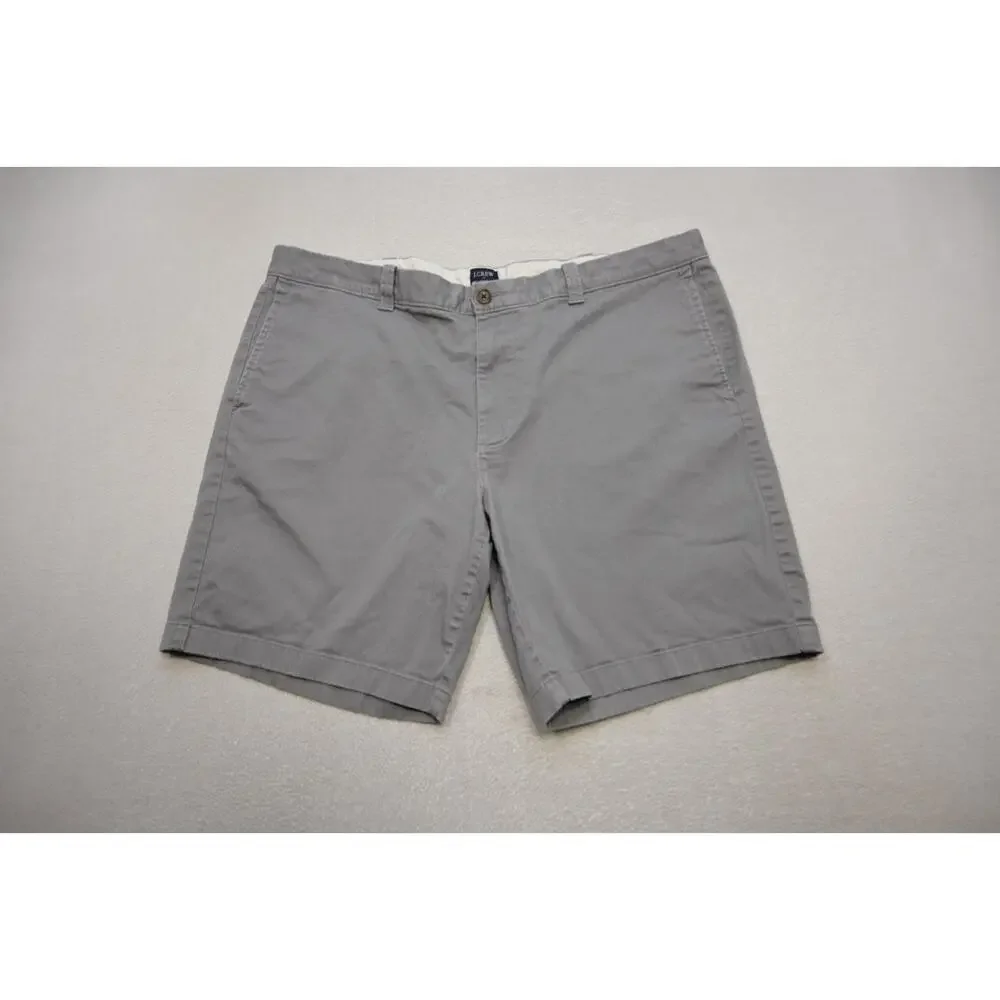 J Crew Khaki Chino Shorts Stretch Gray Casual‎ Flat 9